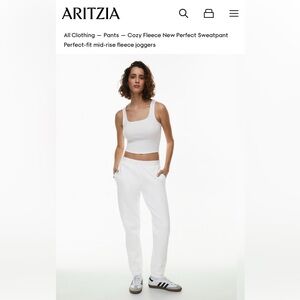 Aritzia Cozy Fleece New Perfect Sweat Pants White XS